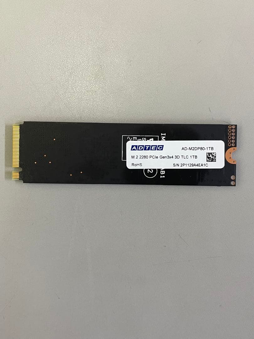 アドテック内蔵SSD M.2 AD-M2DP80-1TB