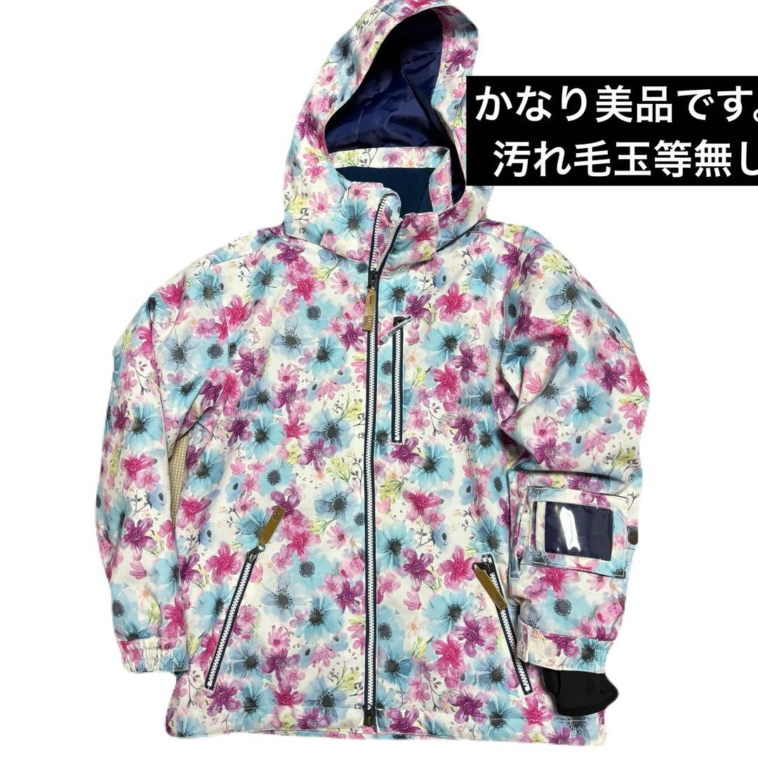 【美品】arg 150スキーウェア GOLDWIN 上下セット 女の子 ネイビー