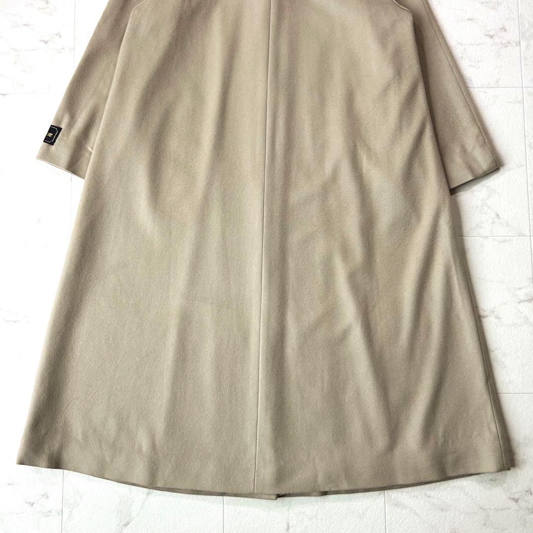 カシミヤ100%✨マキシ丈 ロングコート ヌートリア ベージュ 2way 13号