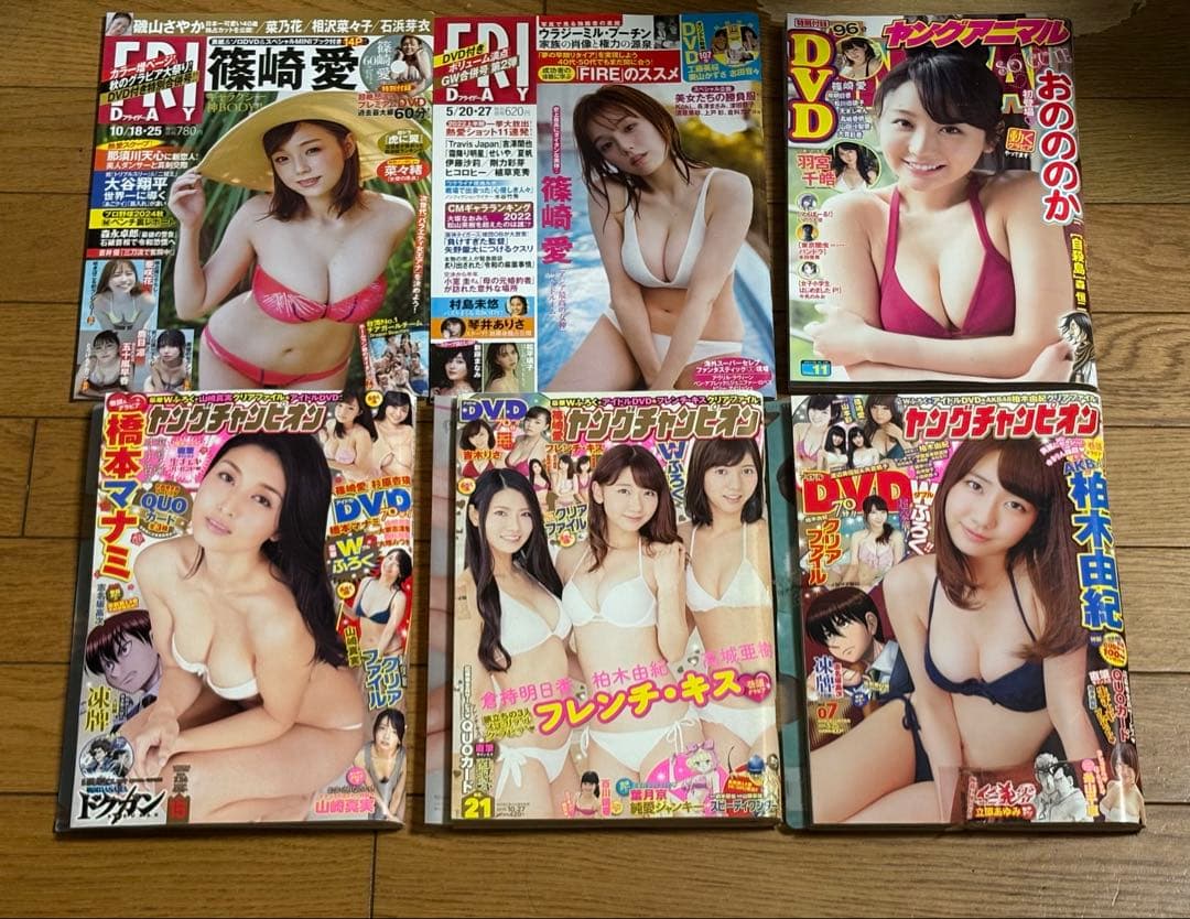 篠崎愛 グラビア雑誌まとめ売り 14冊 付録DVD付き ヤングアニマル 週間現代