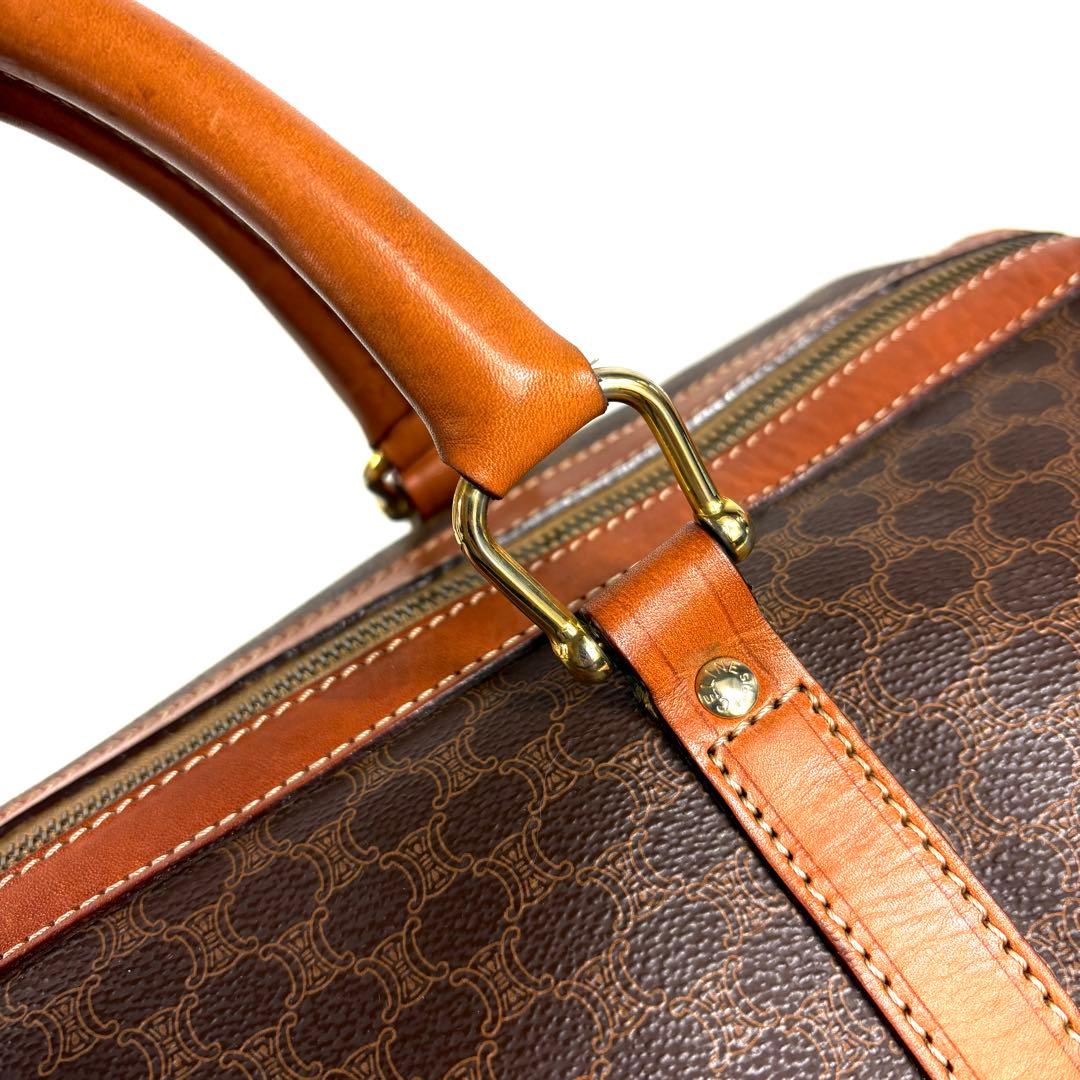 美品✨セリーヌ ボストンバッグ 南京錠 マカダム柄 レザー PVC 大容量