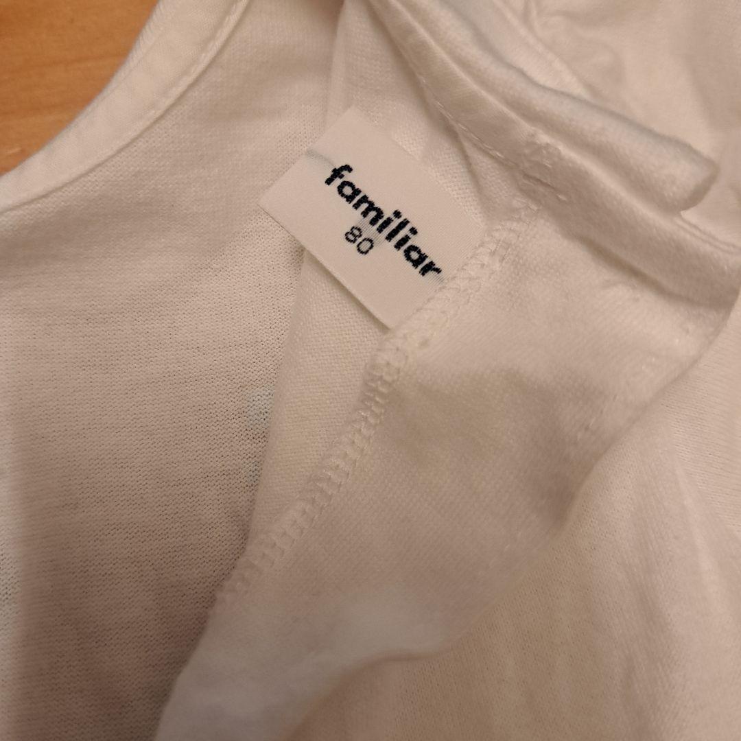 Familiar　赤チェックワンピース 80