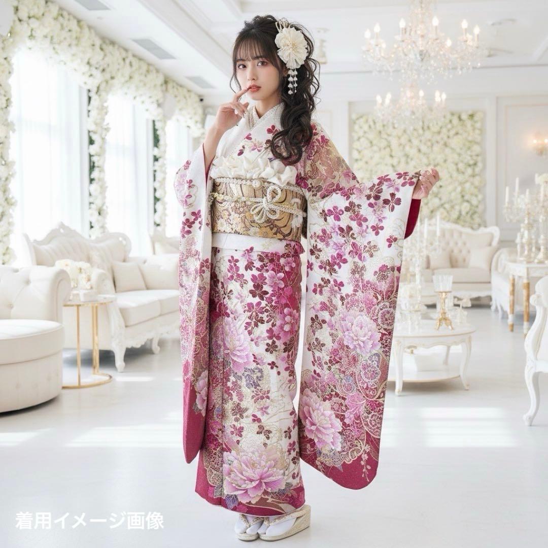 逸品 振袖点8フルセット 晴れ着の丸昌　金銀彩　銀通し　成人式 結婚式　正絹