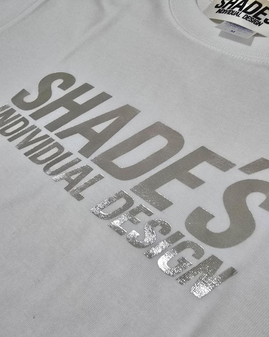SHADE'Sシェイズ/白x銀箔プリント デッドストック/L