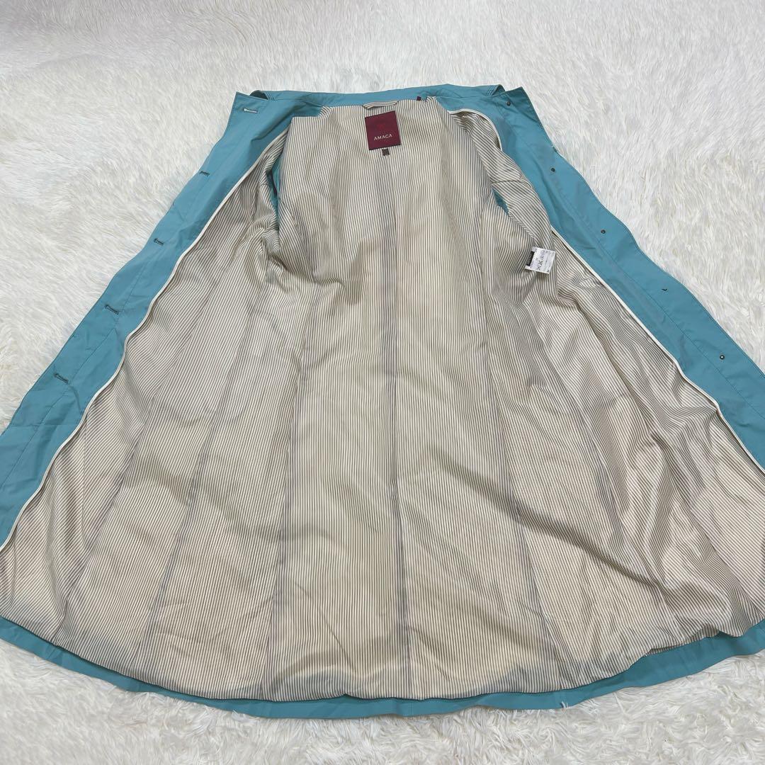 美品✨アマカ♡トレンチコート ゴアテックス ベルト　裏地ストライプ　38