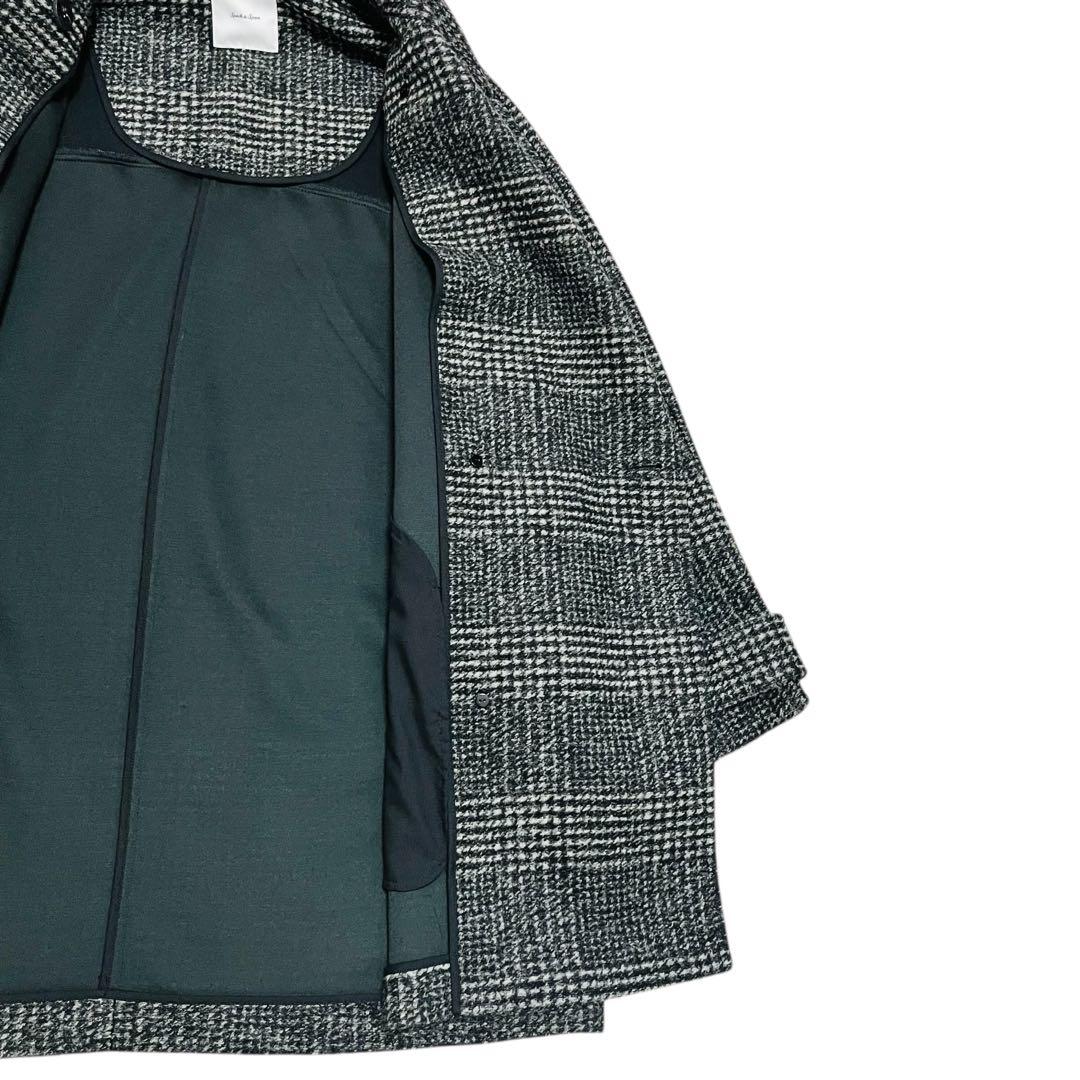 美品 24AW Spick & Span Wスライバーチェックハーフコート　38