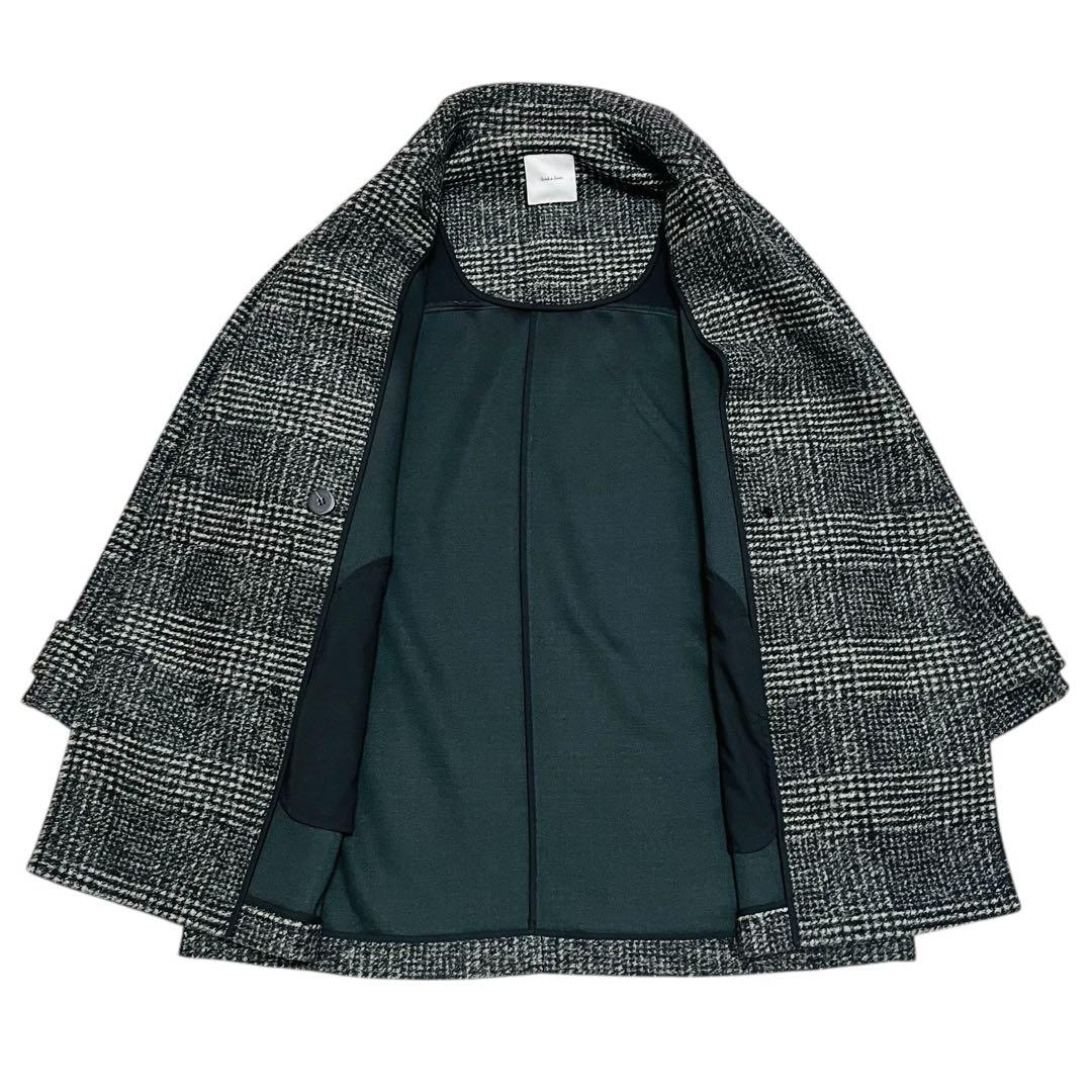 美品 24AW Spick & Span Wスライバーチェックハーフコート　38
