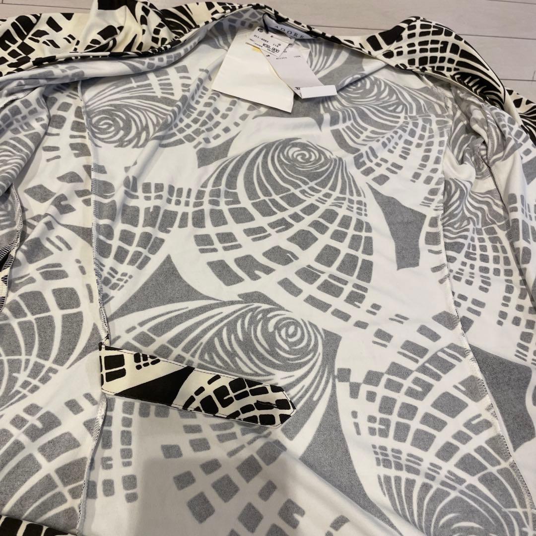 美品❤️ADORE アドーア 総柄 カシュクール ロングワンピース 膝丈38M