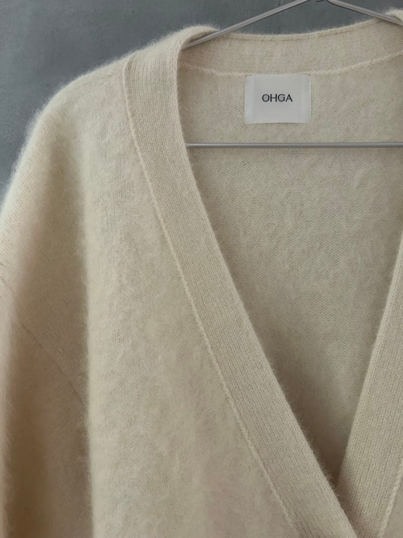 試着のみ　OHGA ラクーン フォックスカーディガン　アイボリー