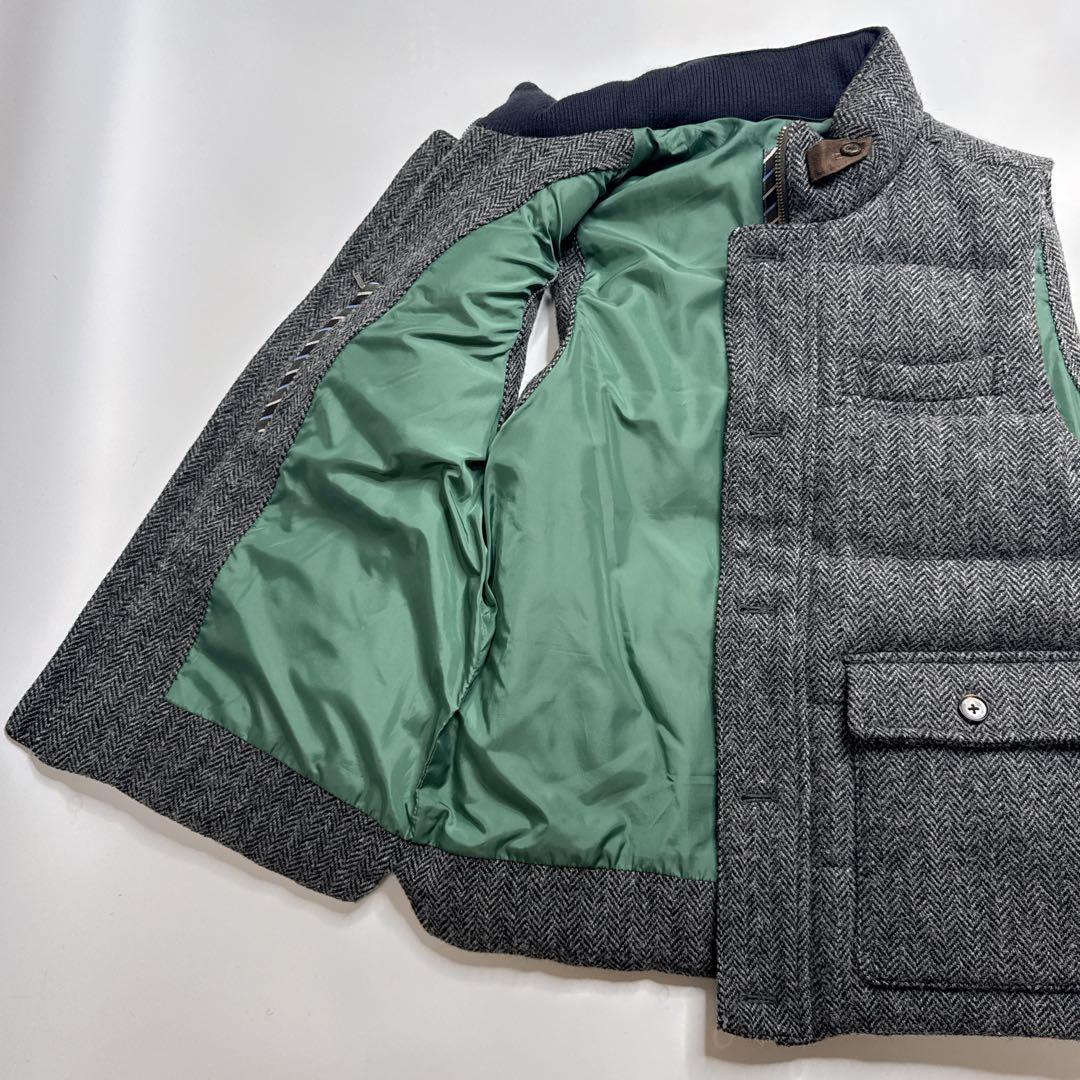【極美品】KENT ケント　ハリスツイード　ダウンベスト　ヘリンボーン　LL