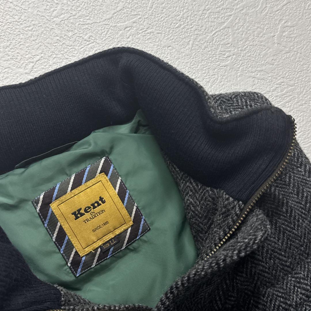 【極美品】KENT ケント　ハリスツイード　ダウンベスト　ヘリンボーン　LL