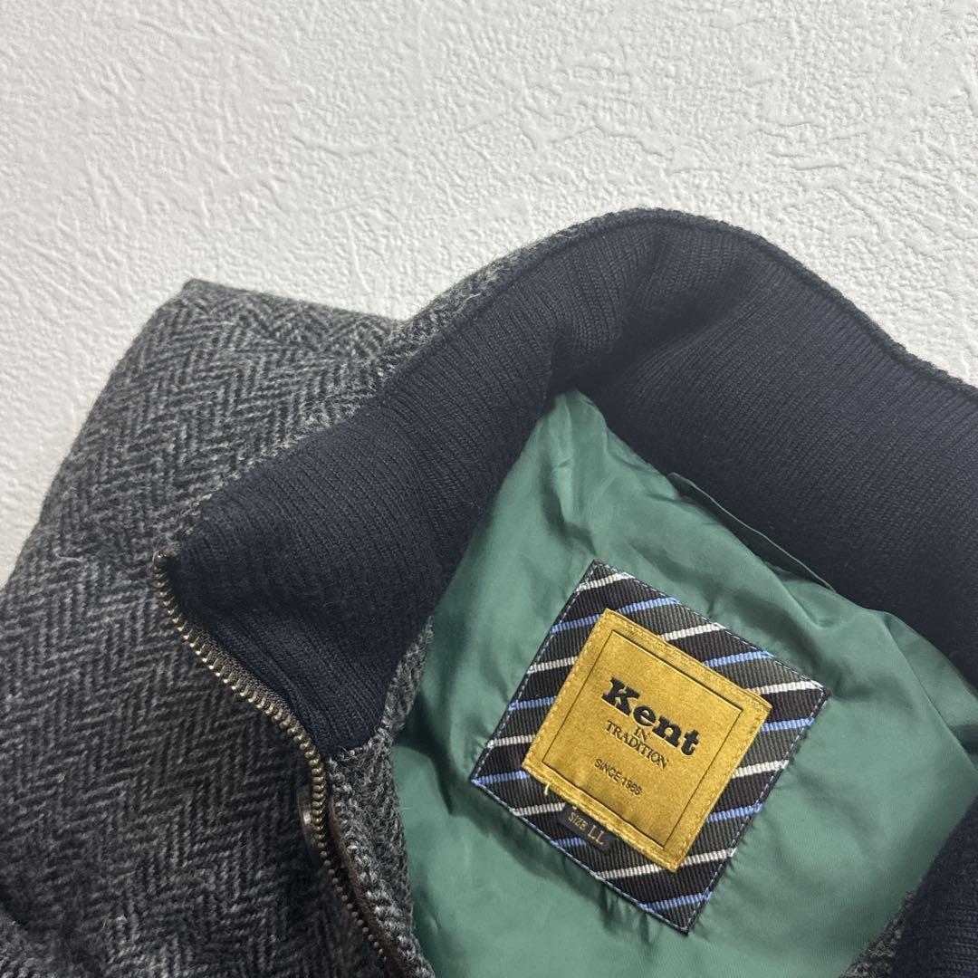【極美品】KENT ケント　ハリスツイード　ダウンベスト　ヘリンボーン　LL