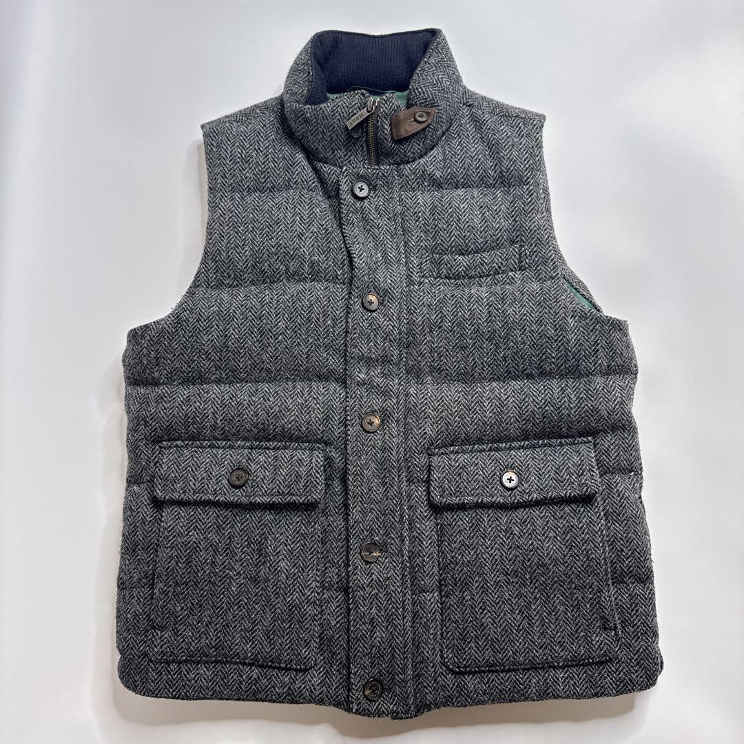 【極美品】KENT ケント　ハリスツイード　ダウンベスト　ヘリンボーン　LL