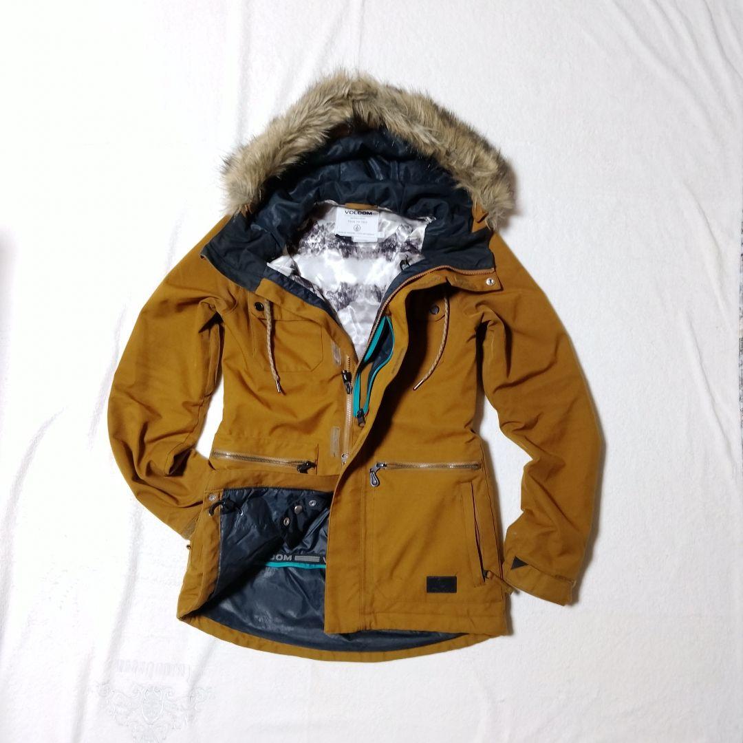 VOLCOM ボルコム スノーボードジャケット XS ファー 防水 アウトドア