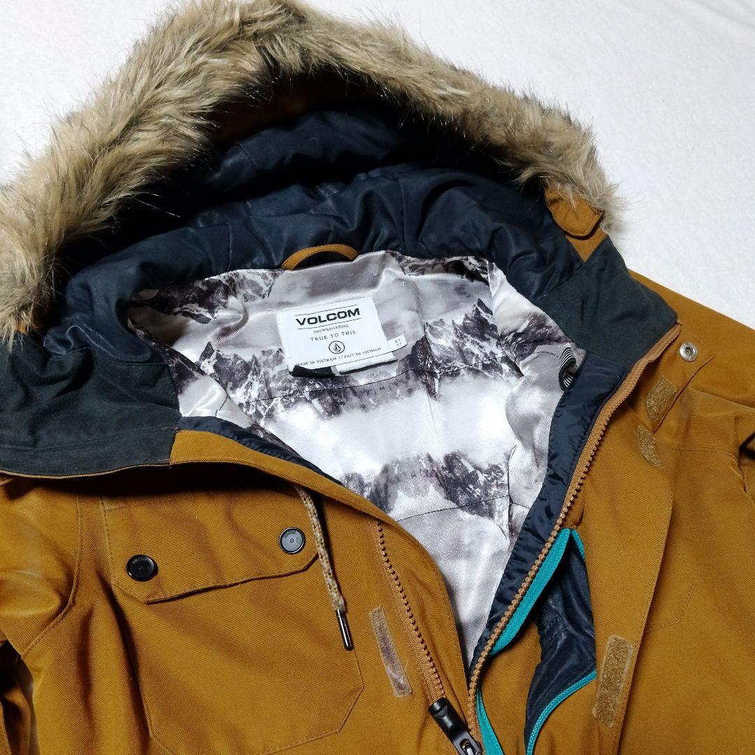 VOLCOM ボルコム スノーボードジャケット XS ファー 防水 アウトドア