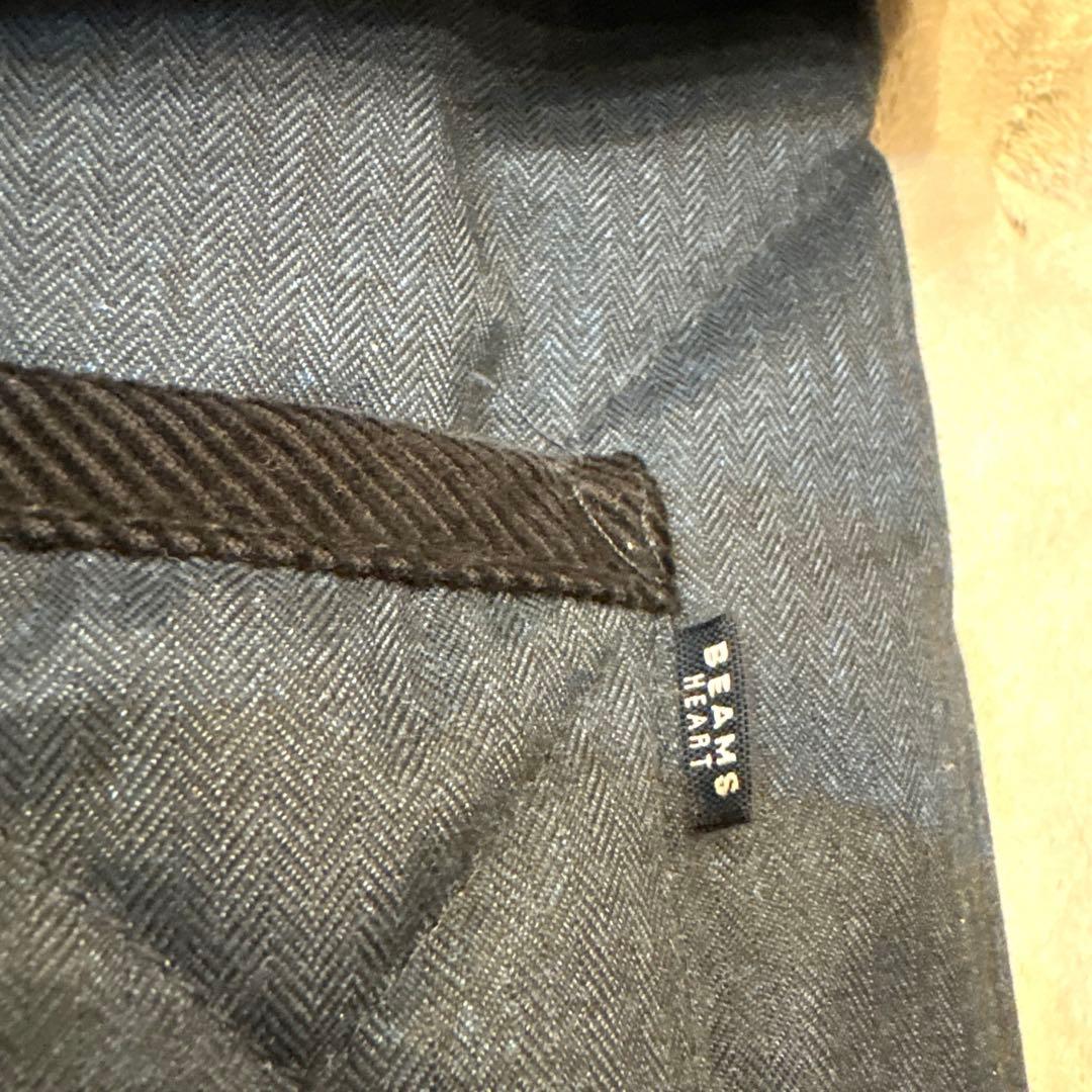 【美品】BEAMS HEART キルティングコートフード付き　ネイビ ー　XL