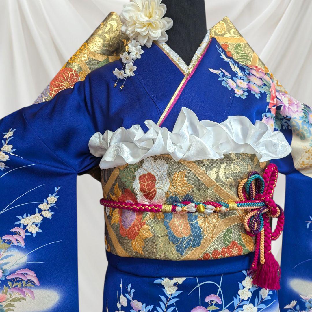 SALE中！振袖フルセット(7点)成人式・高級古典柄・金彩加工・高級手縫い