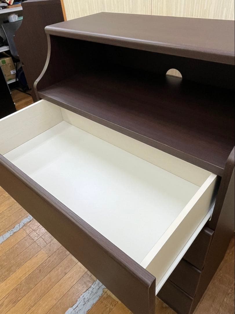 特価 4段×2 木製 チェスト 棚付き 収納 家具