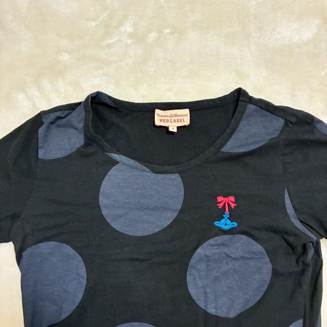 ヴィヴィアンウエストウッド　レッドレーベル　Tシャツ　ドット　リボン　オーブロゴ