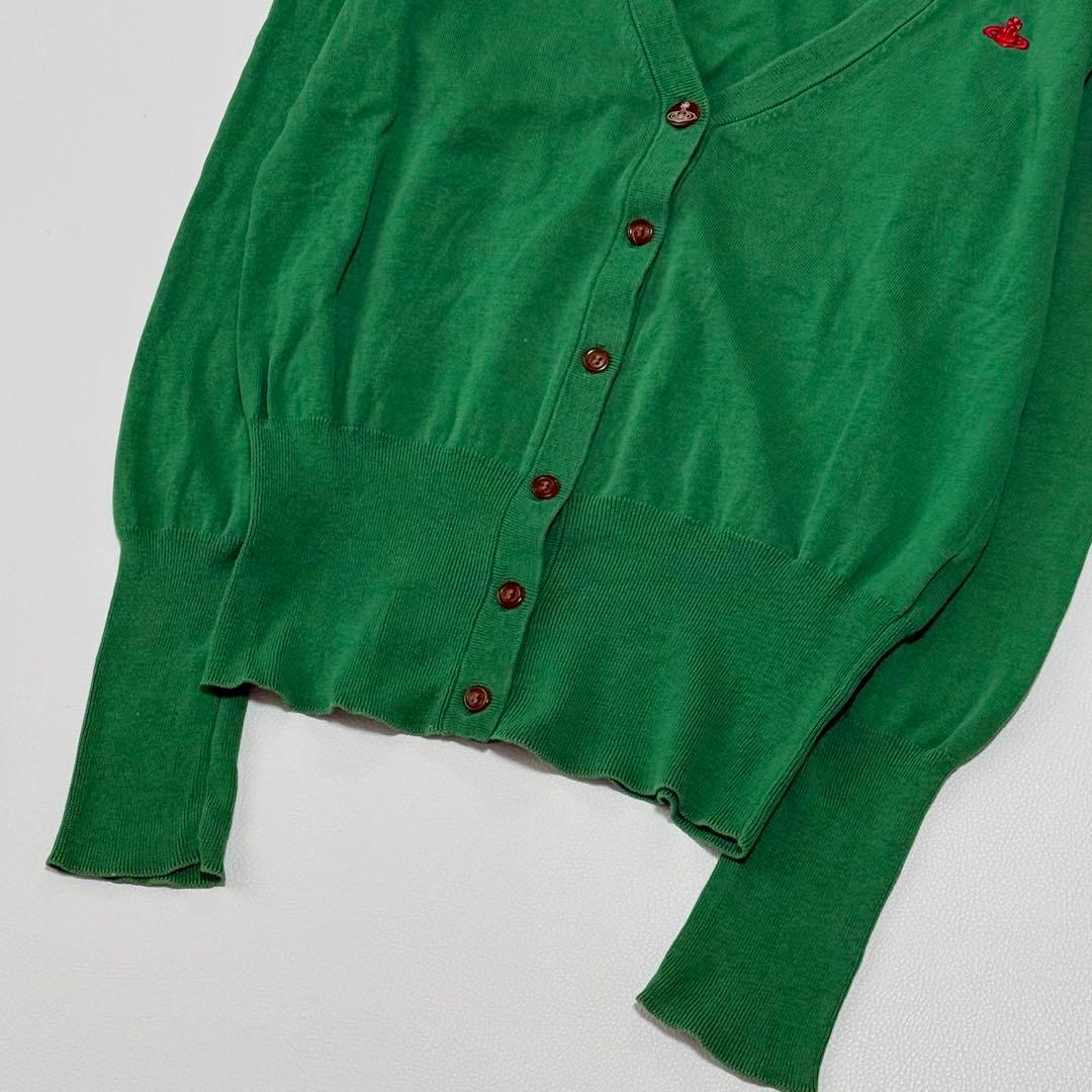 ヴィヴィアンウエストウッド レッドレーベル 刺繍オーブ カーディガン 緑