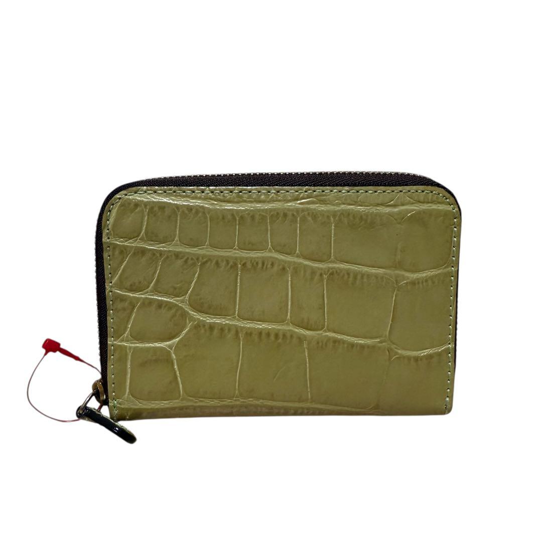 J&M DAVIDSON クロコ型 レザー 二つ折り カードケース 財布