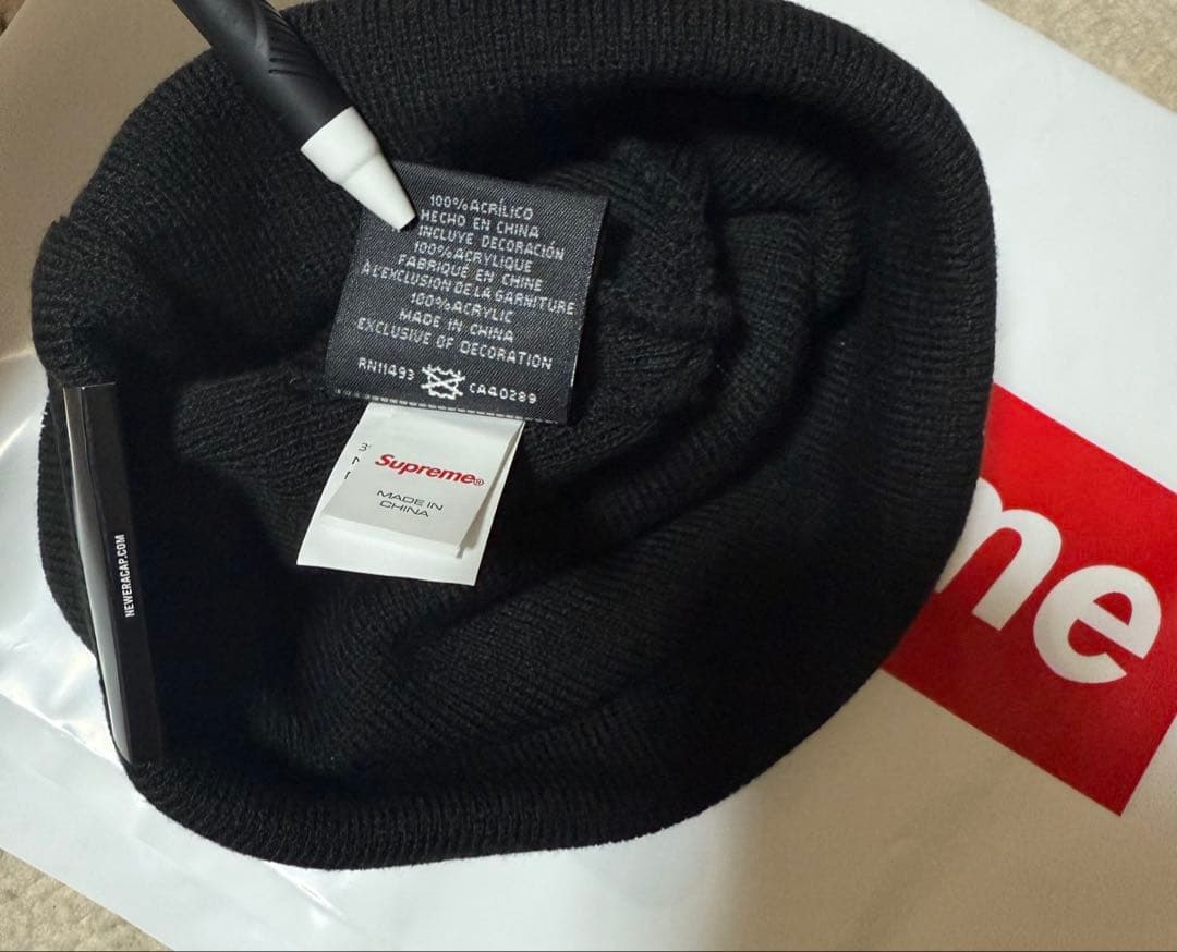 b*送様 Supreme New Era Box Logo Beanie \"Bl