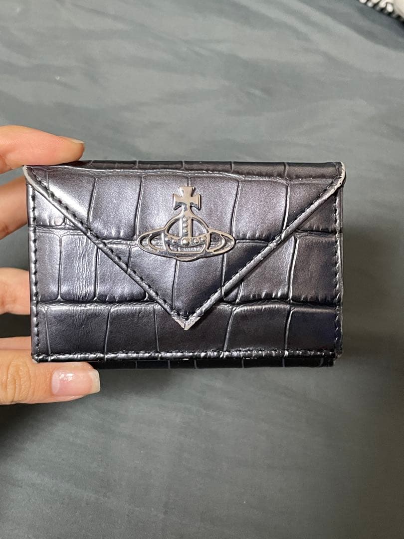 Vivienne Westwood クロコ型押し三つ折り財布