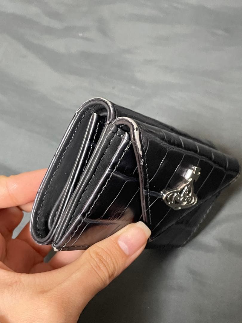 Vivienne Westwood クロコ型押し三つ折り財布