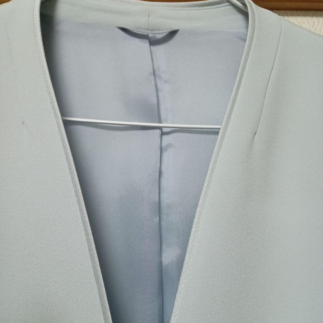 [美品]ANAYI トリアセジョーゼットノーカラージャケット