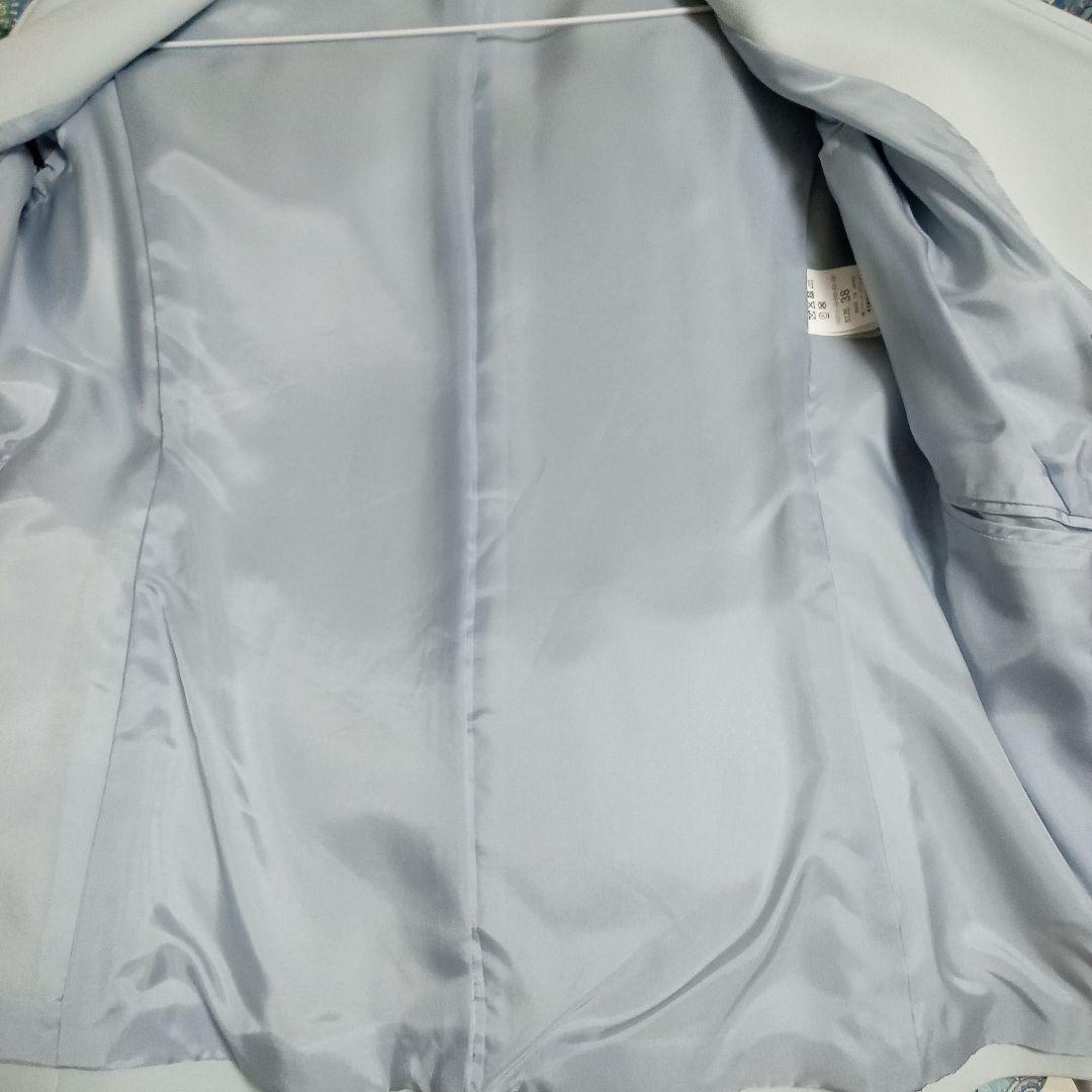 [美品]ANAYI トリアセジョーゼットノーカラージャケット