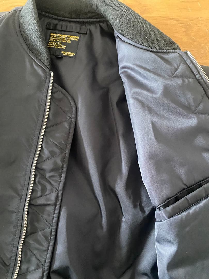 【値下】美品　BEAUTY&YOUTH別注 AVIREX MA-1 黒 40