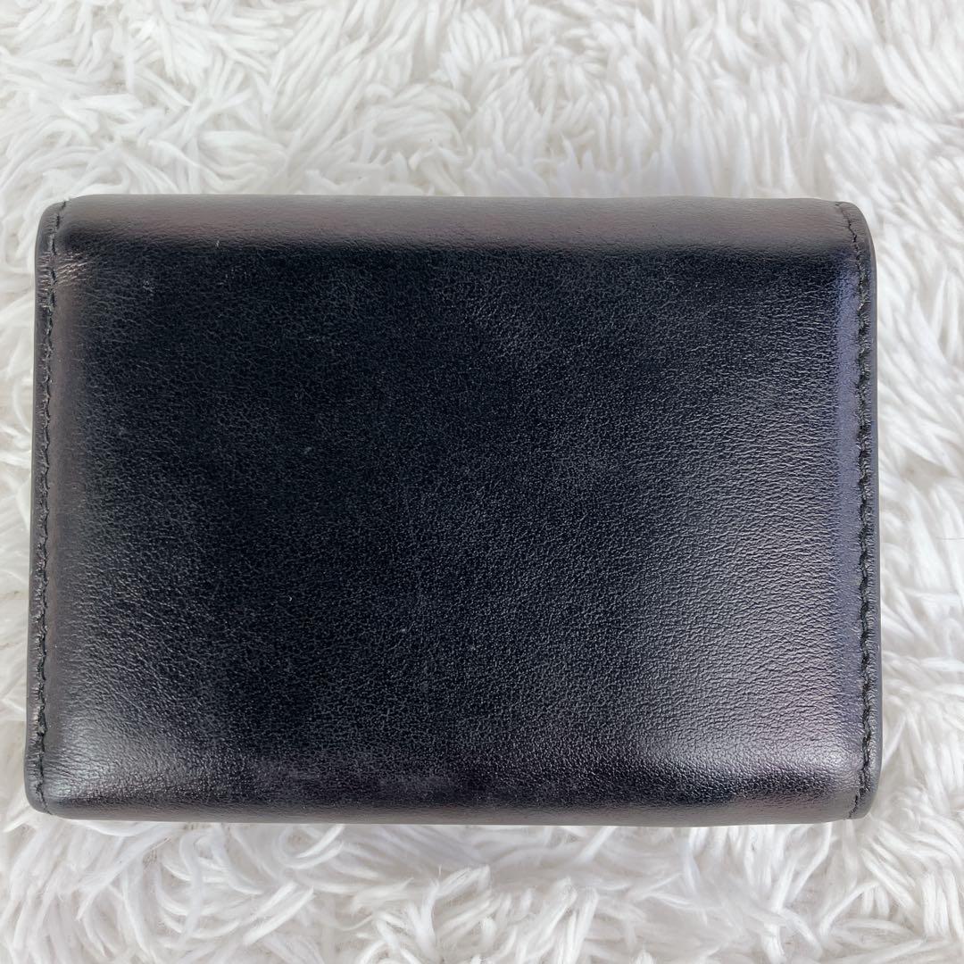 美品✨ミュウミュウ　折り財布　マドラス　リボン　レザー　バイカラー　黒　ピンク