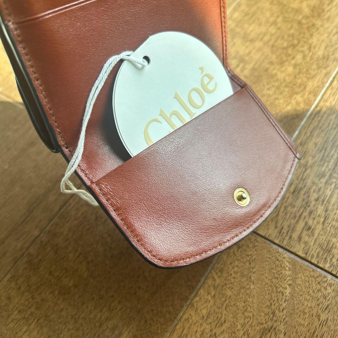 Chloé Cロゴ三つ折り財布 ブラウン
