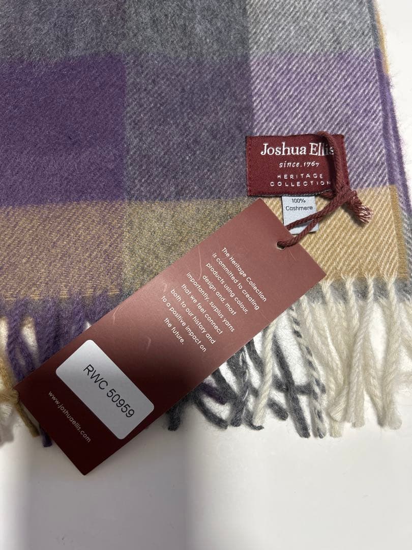 【新品】Joshua Ellis カシミヤ マフラー チェック柄