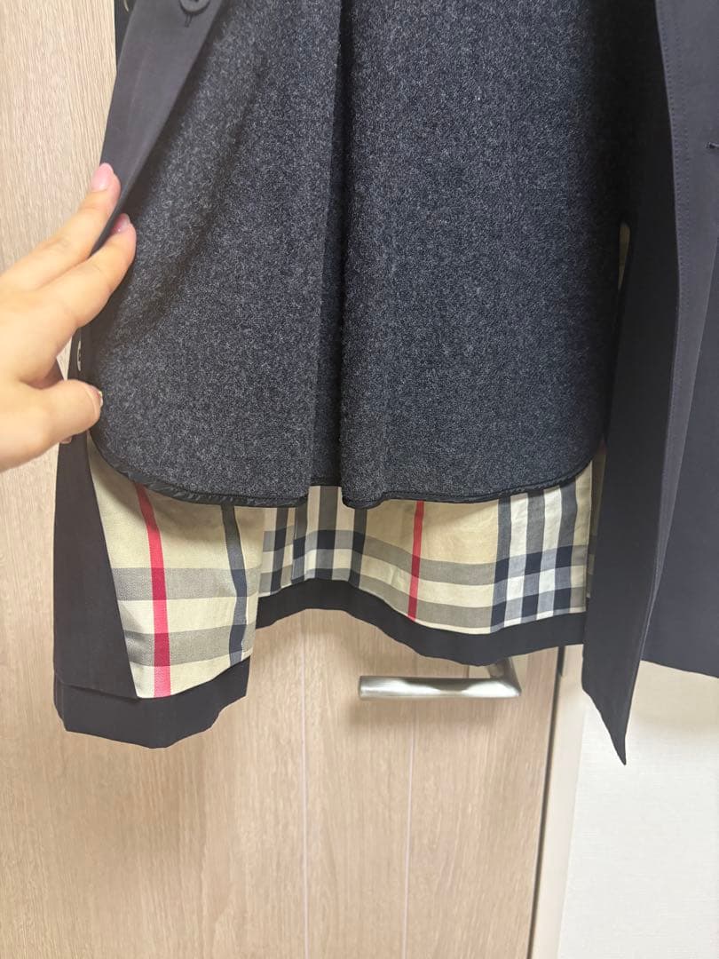 【BURBERRY】ライナー付き トレンチコート レディース38 ブラック