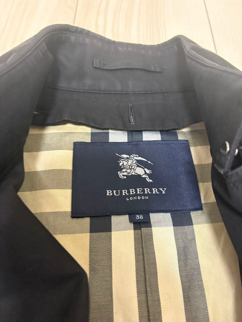 【BURBERRY】ライナー付き トレンチコート レディース38 ブラック