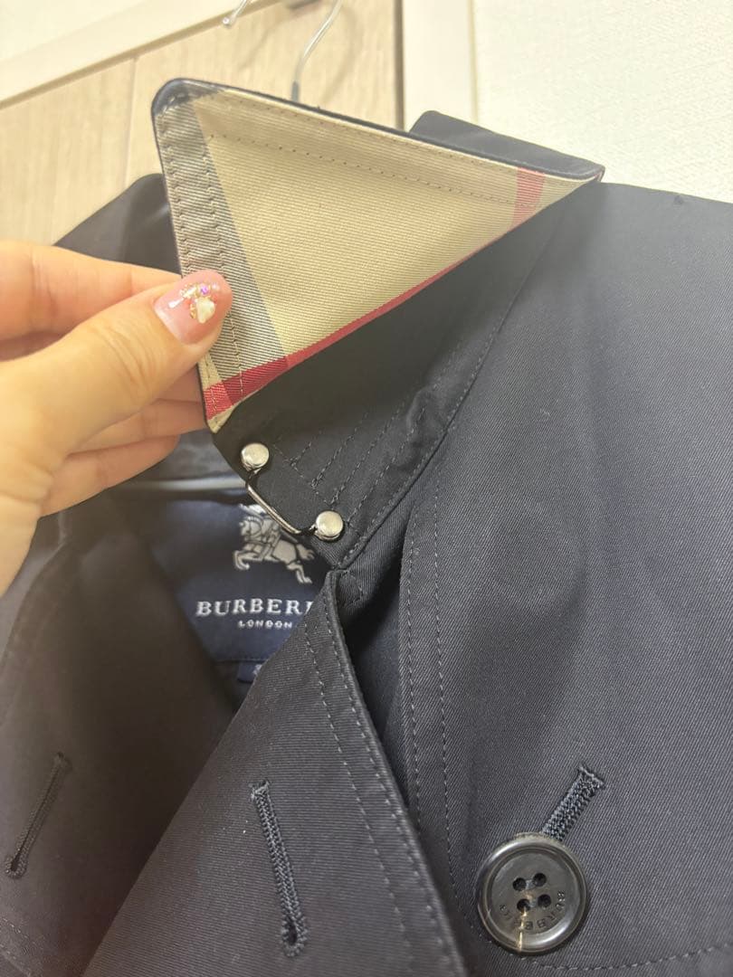 【BURBERRY】ライナー付き トレンチコート レディース38 ブラック