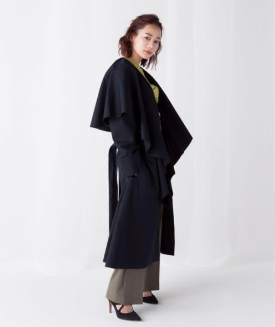 COEL ケープ付き2wayトレンチコート ブラック