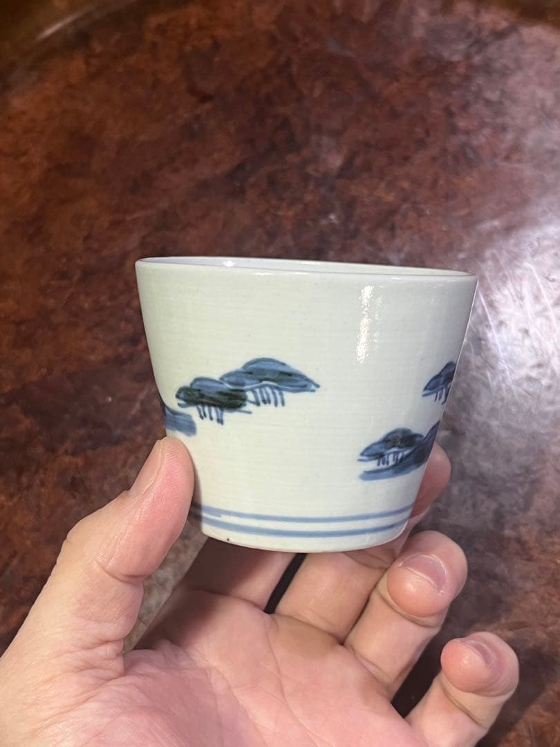 古伊万里　蕎麦猪口　そば猪口　松原　無傷完品　ベタ高台