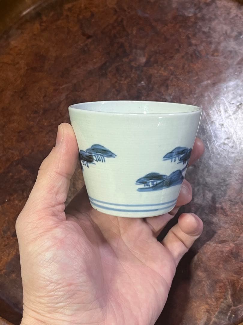 古伊万里　蕎麦猪口　そば猪口　松原　無傷完品　ベタ高台