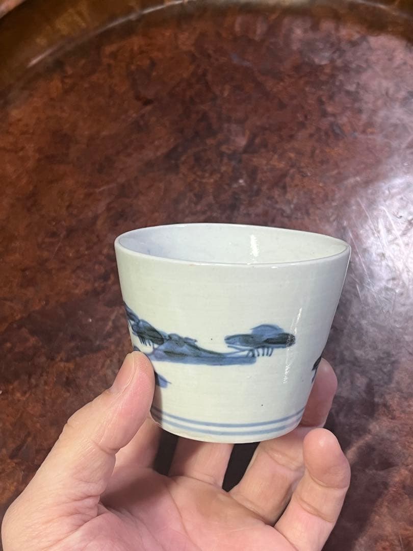 古伊万里　蕎麦猪口　そば猪口　松原　無傷完品　ベタ高台