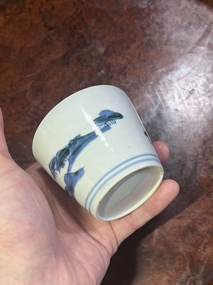 古伊万里　蕎麦猪口　そば猪口　松原　無傷完品　ベタ高台