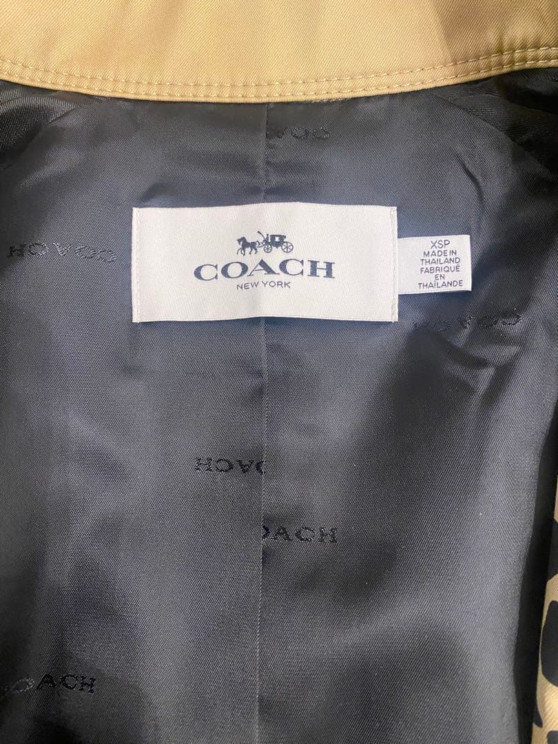 【新品・未使用品】COACH トレンチコート レオパード柄 XSサイズ