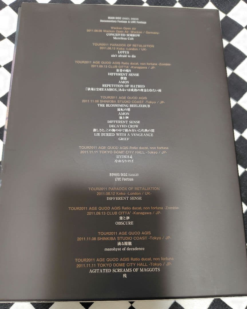 DIR EN GREY TOUR2011 AGE QUOD AGIS セット