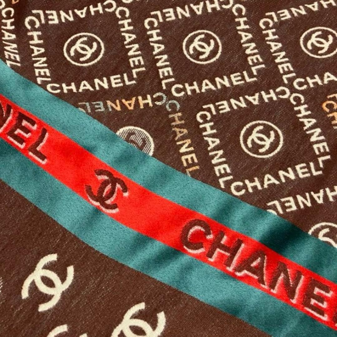 CHANEL 大判　スカーフ　マフラー　レディース　ロゴマフラー　ブラウン　春物