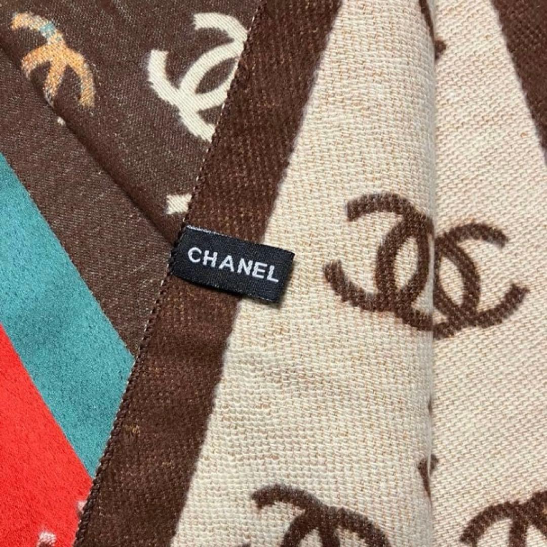 CHANEL 大判　スカーフ　マフラー　レディース　ロゴマフラー　ブラウン　春物