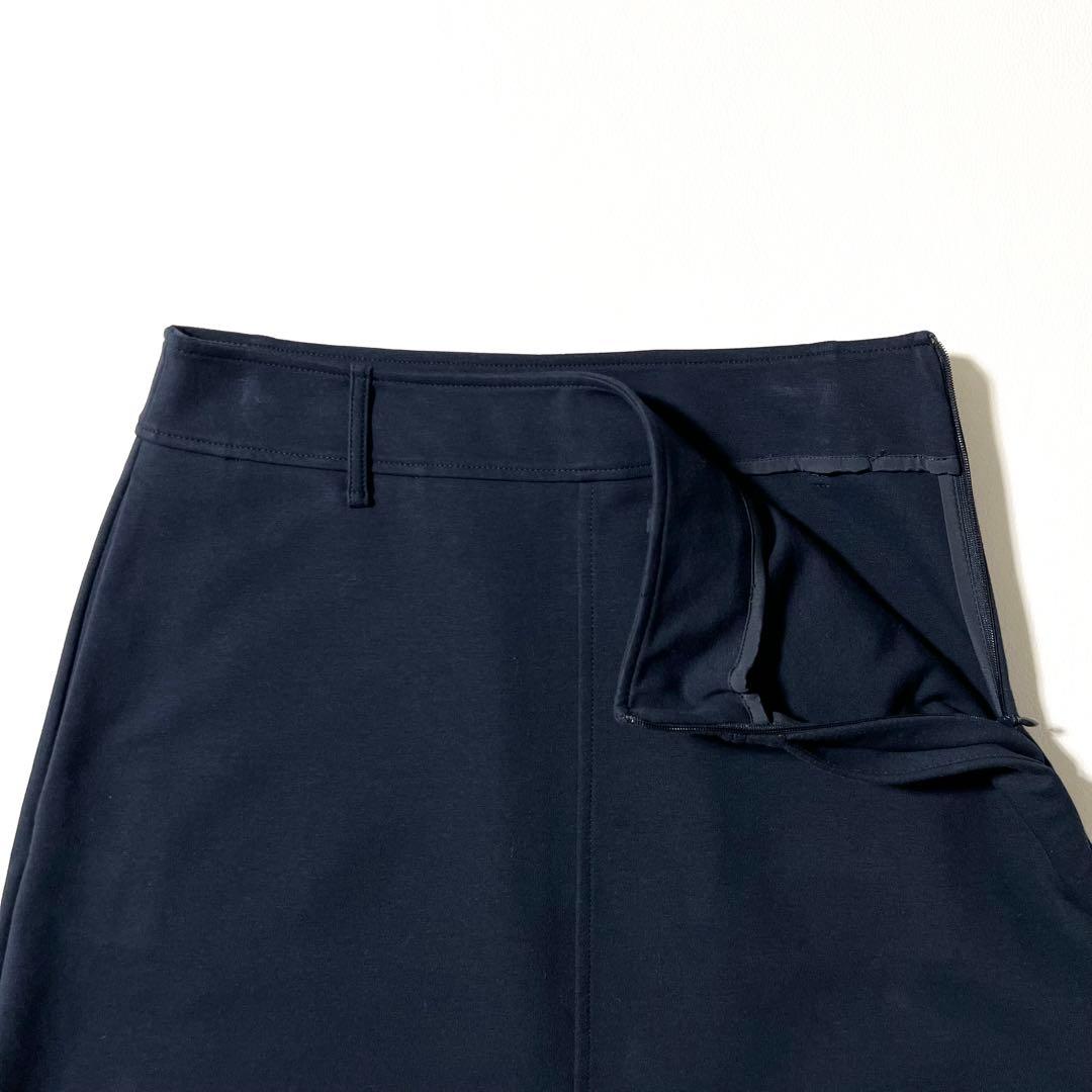 3417【美品】ブルネロクチネリ ロングスカート ストレッチ 紺 S