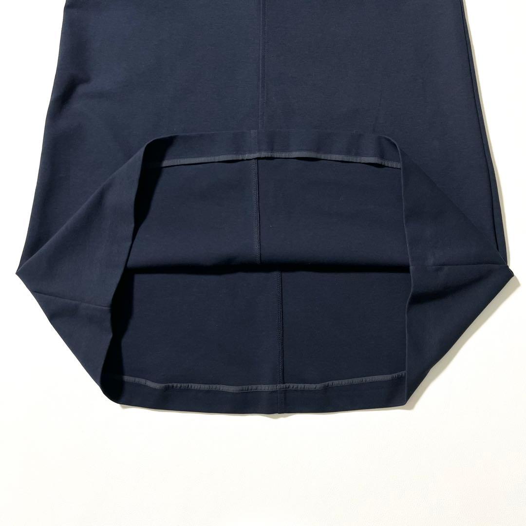 3417【美品】ブルネロクチネリ ロングスカート ストレッチ 紺 S