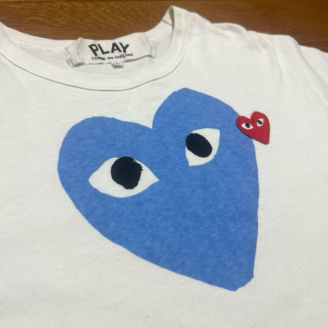 m*i様 【美品】プレイコムデギャルソン　青　ハートロゴ　Tシャツ　サイズL