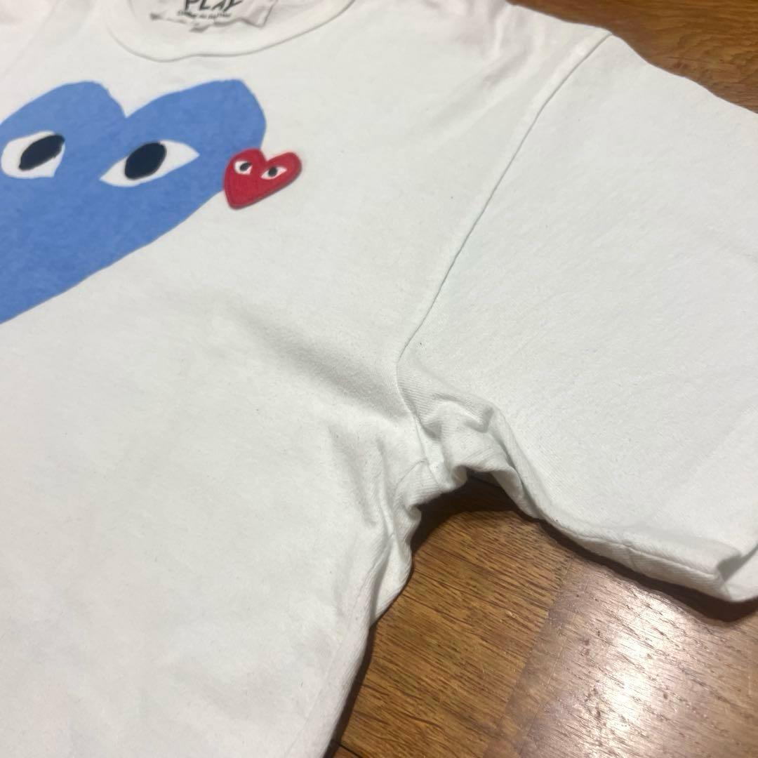 m*i様 【美品】プレイコムデギャルソン　青　ハートロゴ　Tシャツ　サイズL